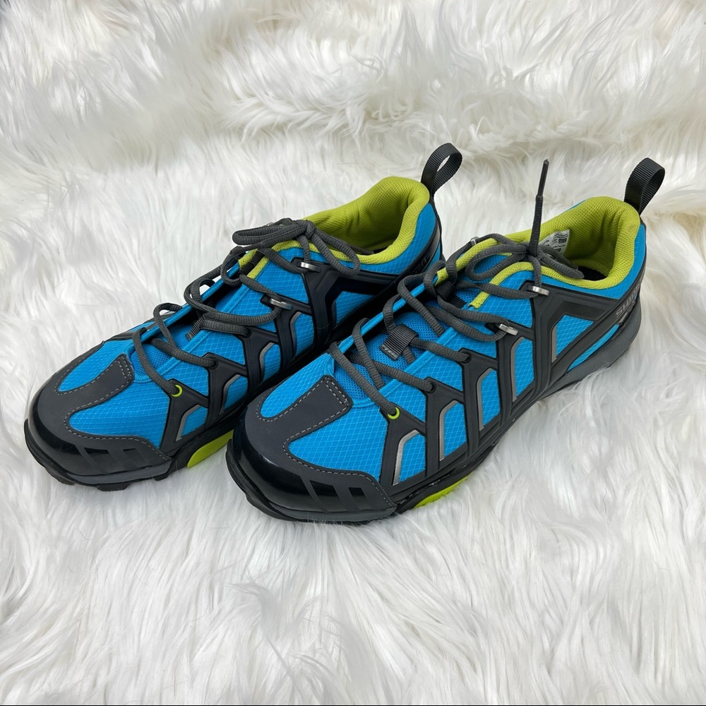 Shimano MT34 Mountain Bike Shoes in Blue with Black and Green